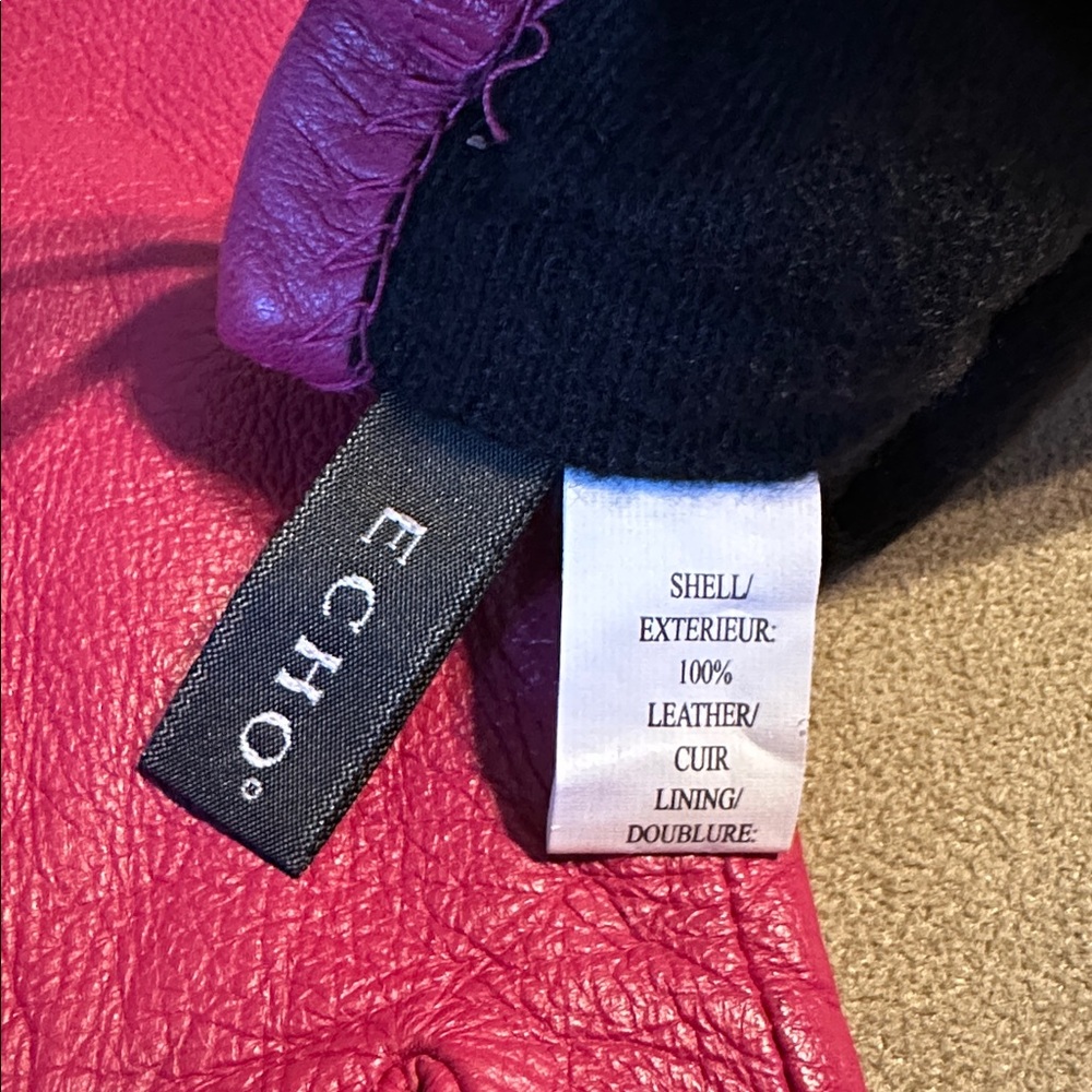 Leather Echo Adjustable Fuchsia Gloves - image 5